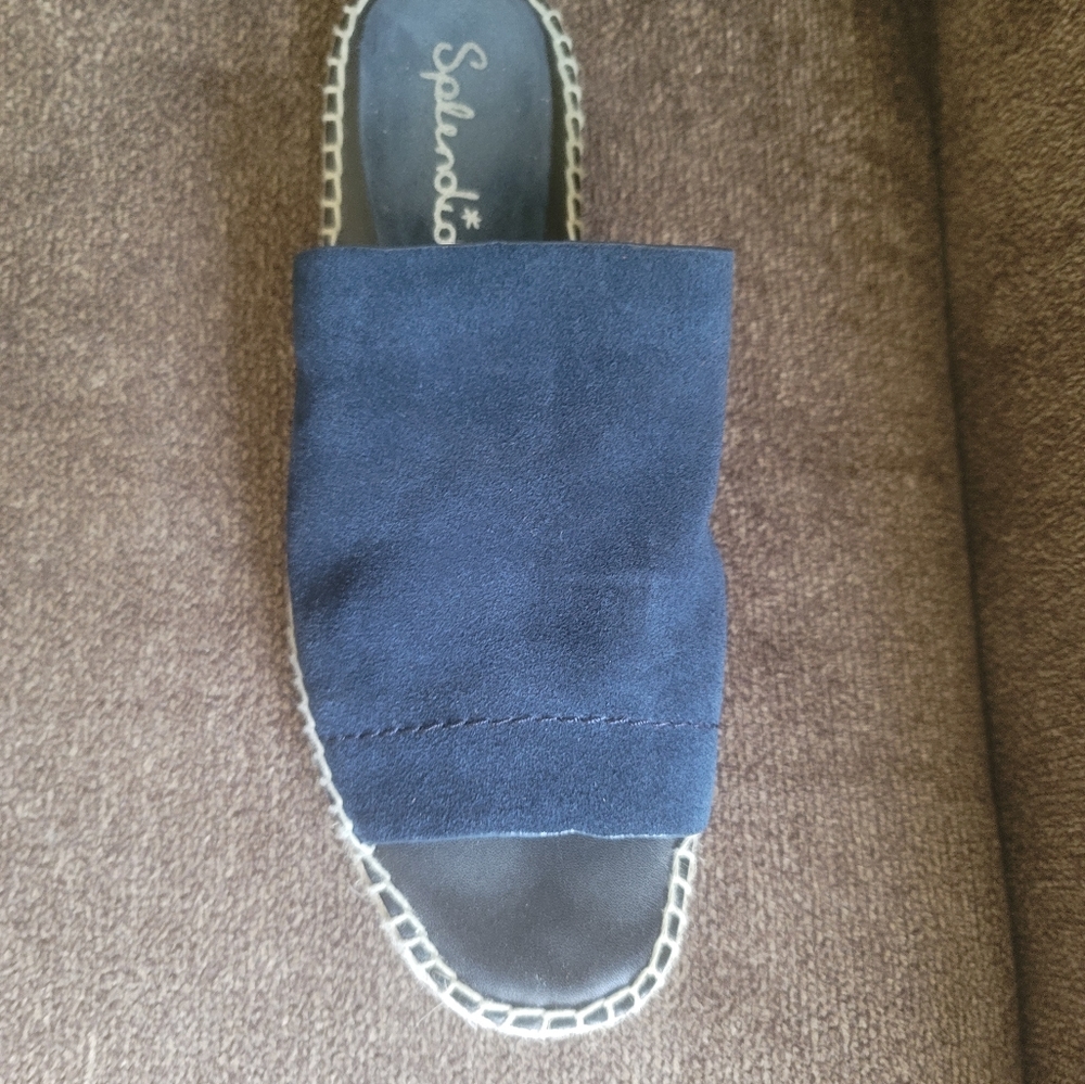 Blue suede slide